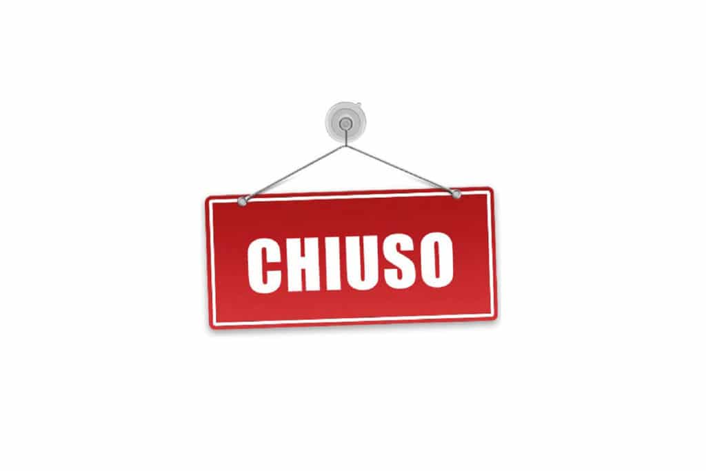 Chiuso per due settimane