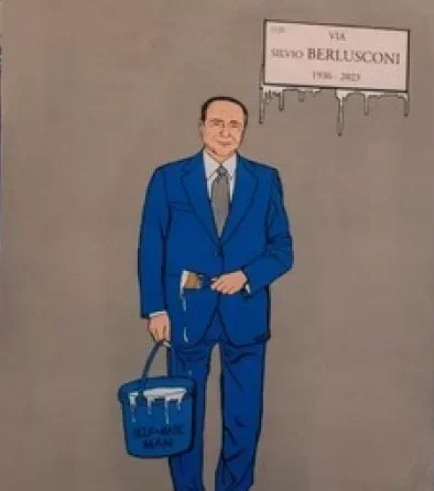 Milano: street art, Palombo dedica un murale a Berlusconi