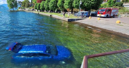 Leggiuno: Auto nel lago, nessun ferito