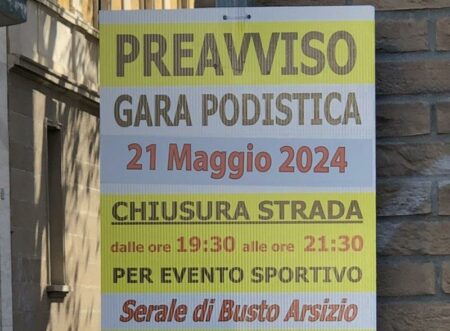 Busto: Gara podistica, strade chiuse in centro