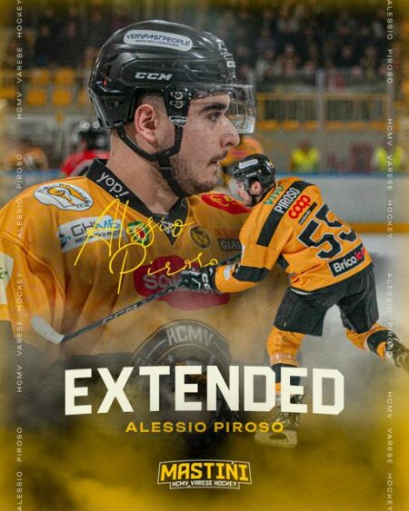 Hockey: Alessio Piroso rinnova con i Mastini