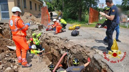 Carnago: Codice giallo per il lavoratore "sepolto"