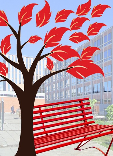 Roma: Una panchina rossa per la Biblioteca nazionale