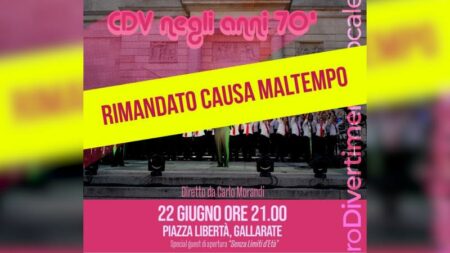 Gallarate: La pioggia rovina la festa, concerto rinviato