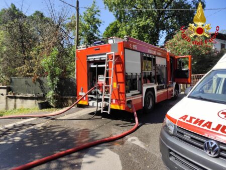 Bisuschio: Incendio in casa, un ustionato