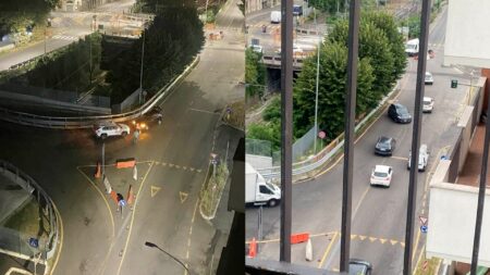 Varese: Largo Flaiano, auto ancora in contromano