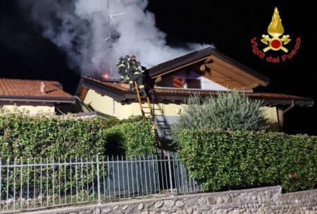 Brunello: Casa in fiamme, 4 ore di intervento