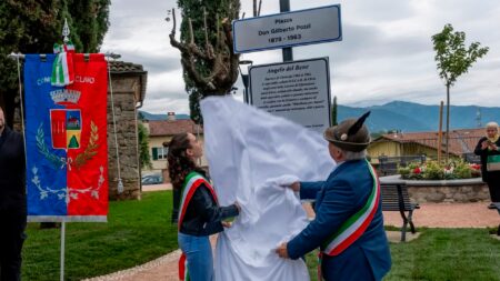 Clivio: Piazza a Don Gilberto Pozzi, “Partigiano di Dio”