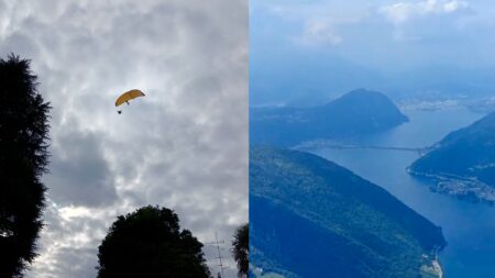 Viggiù: Festa del volo, il Monte Orsa si guarda dal cielo
