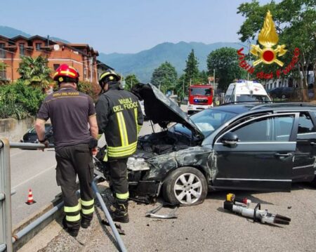 Gemonio: Schianto in via Battisti, ferito un 64enne