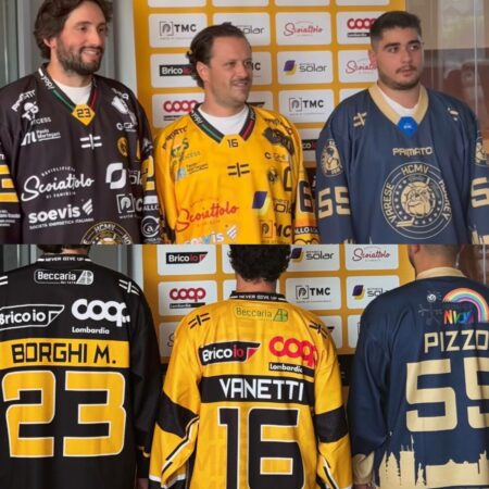 Hockey: Mastini, ecco le maglie per la nuova stagione