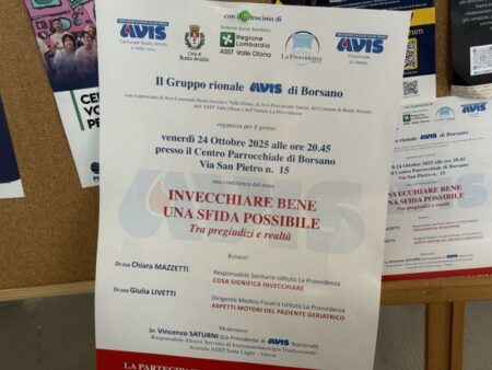 Busto: Invecchiare bene, incontro Avis a Borsano