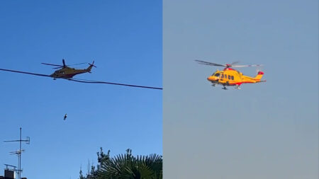 Gavirate: Elicottero atterra e preleva un ferito