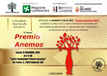 Gallarate: Anemos premia il coraggio di Lavinia Limido