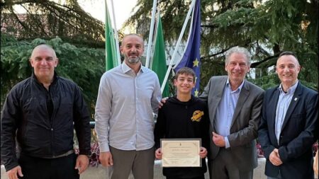 Samarate: Il Comune premia il giovane campione Marangia