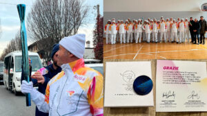 Trieste: Un bustocco in corsa con la Fiamma Olimpica