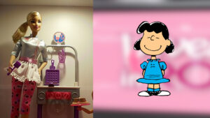 Busto: Marzo in rosa, da Lucy dei Peanuts a Barbie