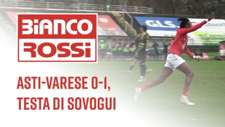 Asti-Varese 0-1, testa di Sovogui - Biancorossi
