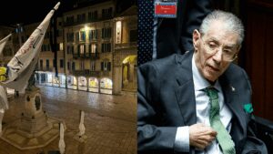 Varese: Cordoglio Bossi, drappo nero al balcone della Lega