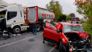 Fagnano O.: Schianto auto-camion, un ferito in via Bonicalza