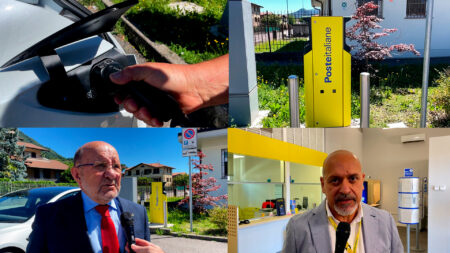 Cuveglio: Poste inaugura la nuova colonnina elettrica