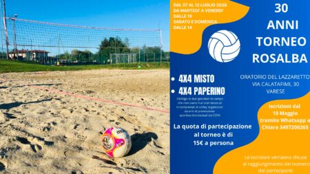 Varese: Riecco il Torneo Rosalba che compie 30 anni