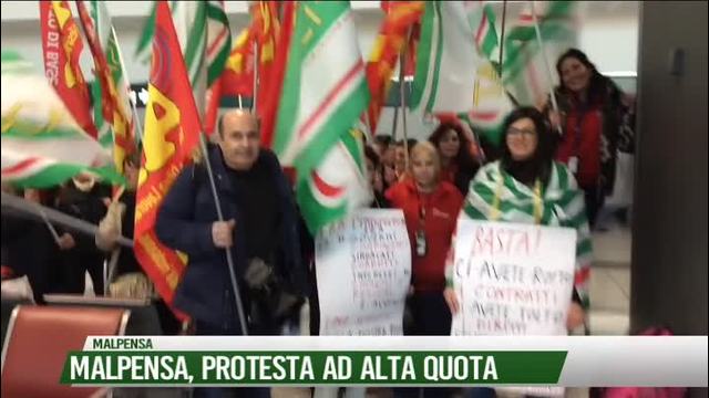 Malpensa, protesta ad alta quota