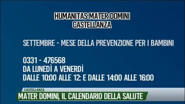 Mater Domini, il calendario della salute