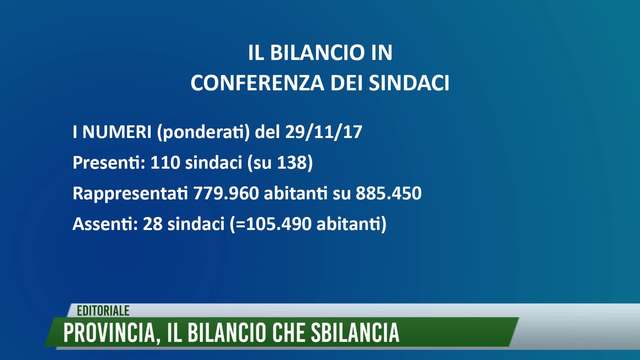 Provincia, il Bilancio che sbilancia