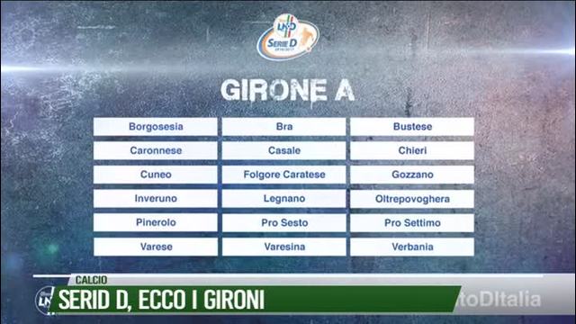 Serie D, ecco i gironi