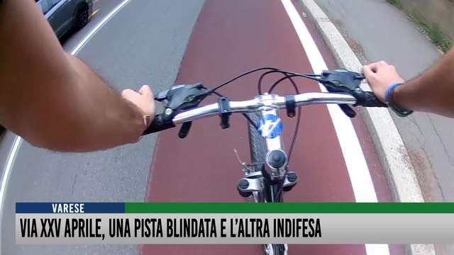 Via XXV Aprile, una pista blindata e l'altra indifesa